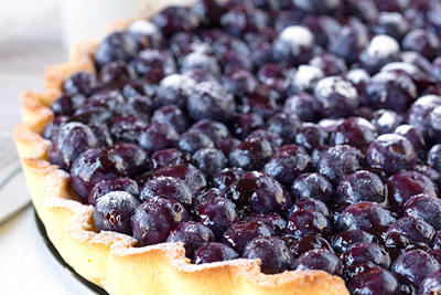 Blackcurrant Tart with French Flan Pastry